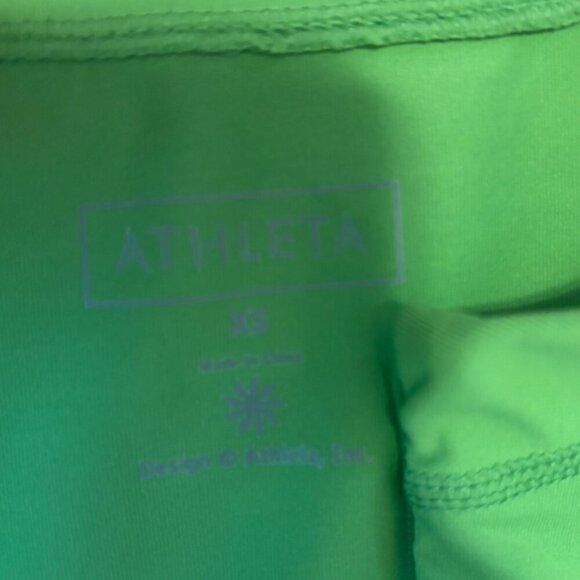 Athleta Swim XS Tidal Long Sleeve ZipUp Ruched Rash Guard Coverup Dress Green - Picture 6 of 8